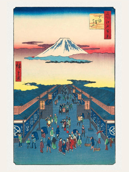 Rue Suruga, Edo - Estampe Japonaise, l'affiche seule, papier épais mat éco-responsable, format 30x40 cm
