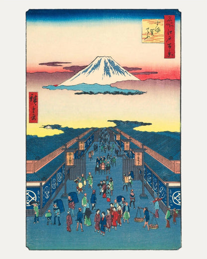 Rue Suruga, Edo - Estampe Japonaise, l'affiche seule, papier épais mat éco-responsable, format 40x50 cm