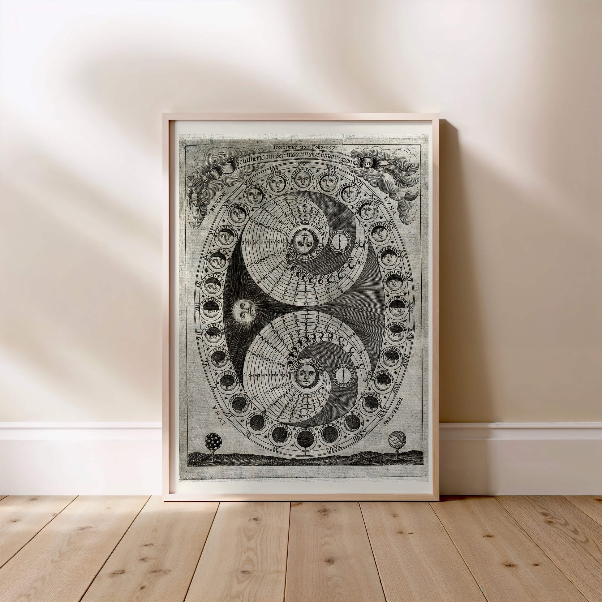 Sciathericum - Cadran Solaire Baroque - Affiche Sciences Vintage