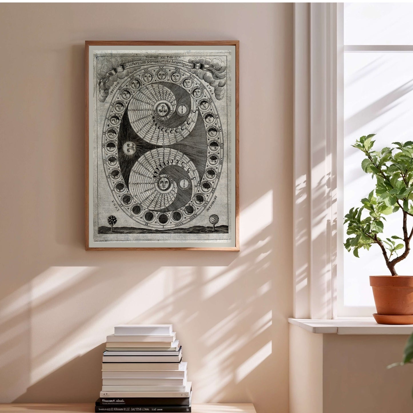 Sciathericum - Cadran Solaire Baroque - Affiche Sciences Vintage en situation