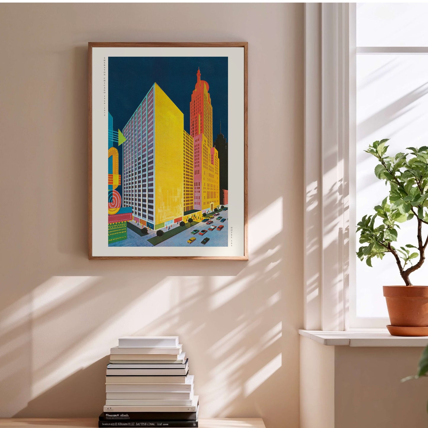 Sheraton Chicago Hotel 505 - Affiche Vintage Pop Art Americana en situation
