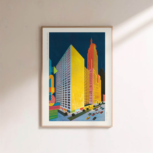 Sheraton Chicago Hotel 505 - Affiche Vintage Pop Art Americana en situation