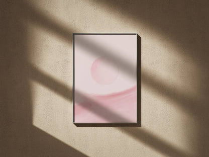 Stillness No. 2 | Poster Abstrait, affiche encadrée sur un mur texturé, lumière rasante