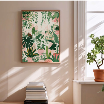 Pink Jungle | Poster Jardin en situation