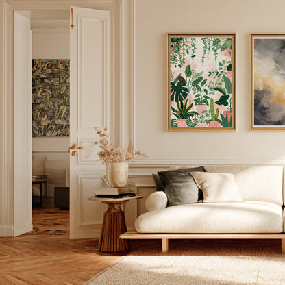 Pink Jungle | Poster Jardin en situation