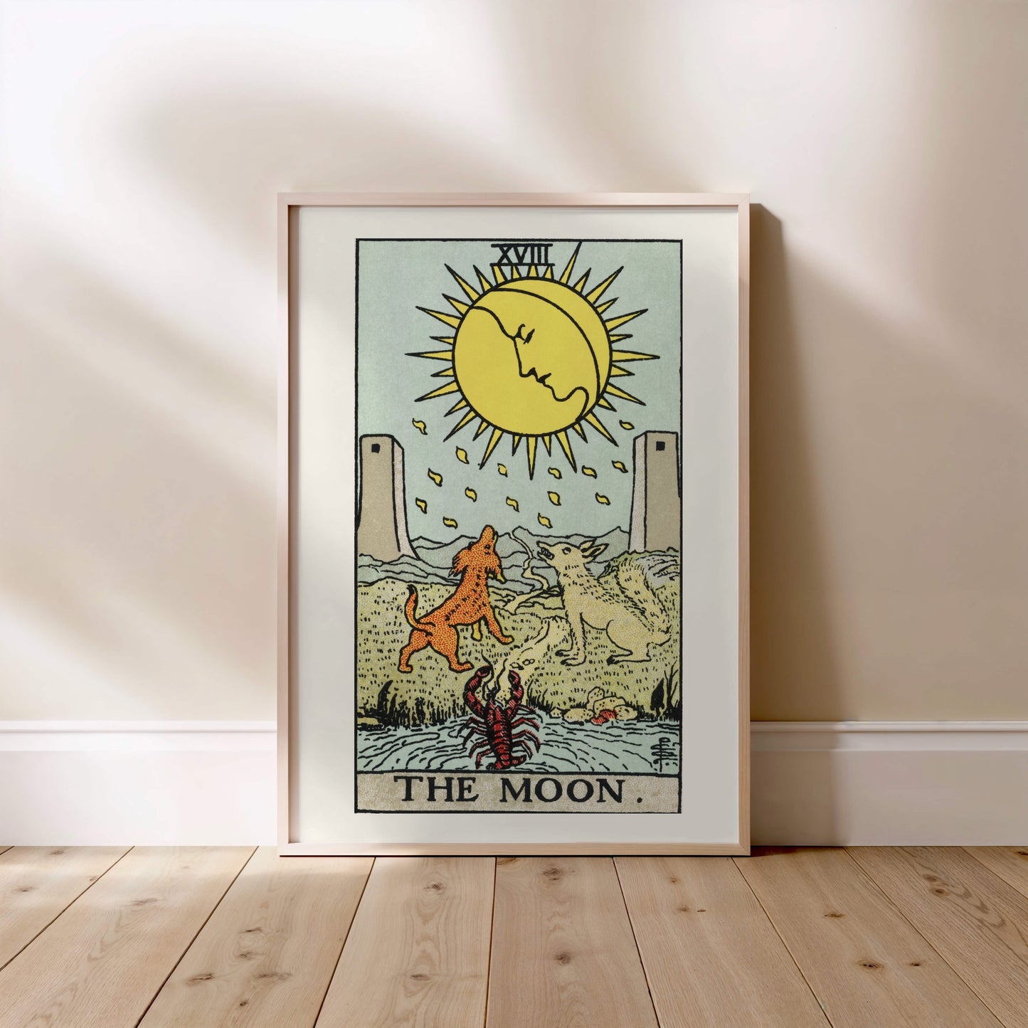 The Moon - Tarot Rider-Waite - Affiche Lune & Ésotérisme