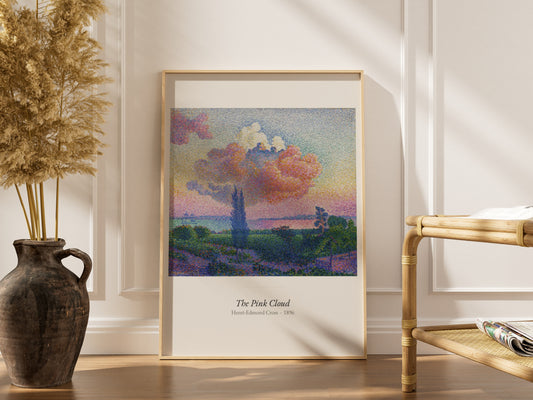 The Pink Cloud, Henri-Edmond Cross | Affiche Art Premium, affiche encadrée dans un intérieur élégant, cadre bois clair