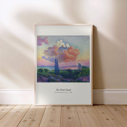 The Pink Cloud, Henri-Edmond Cross, affiche encadrée posée au sol, cadre bois clair