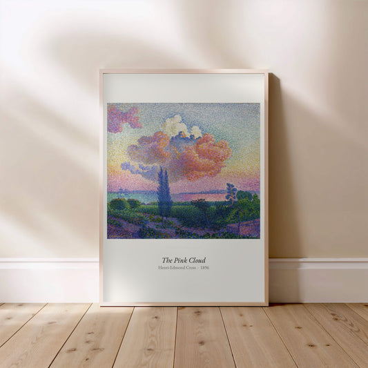 The Pink Cloud, Henri-Edmond Cross | Affiche Art Premium, affiche encadrée posée au sol, cadre bois clair