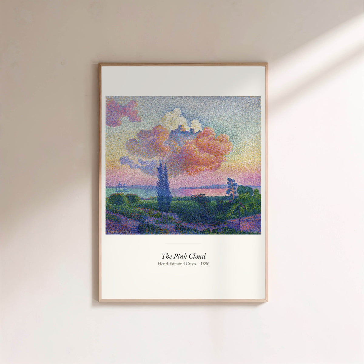 The Pink Cloud, Henri-Edmond Cross, affiche encadrée sur un mur clair