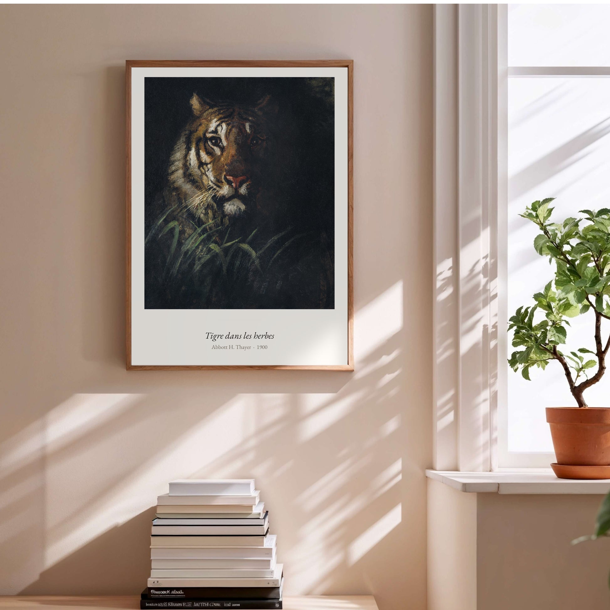 Tigre dans les herbes, Abbott H. Thayer | Affiche Art Premium en situation