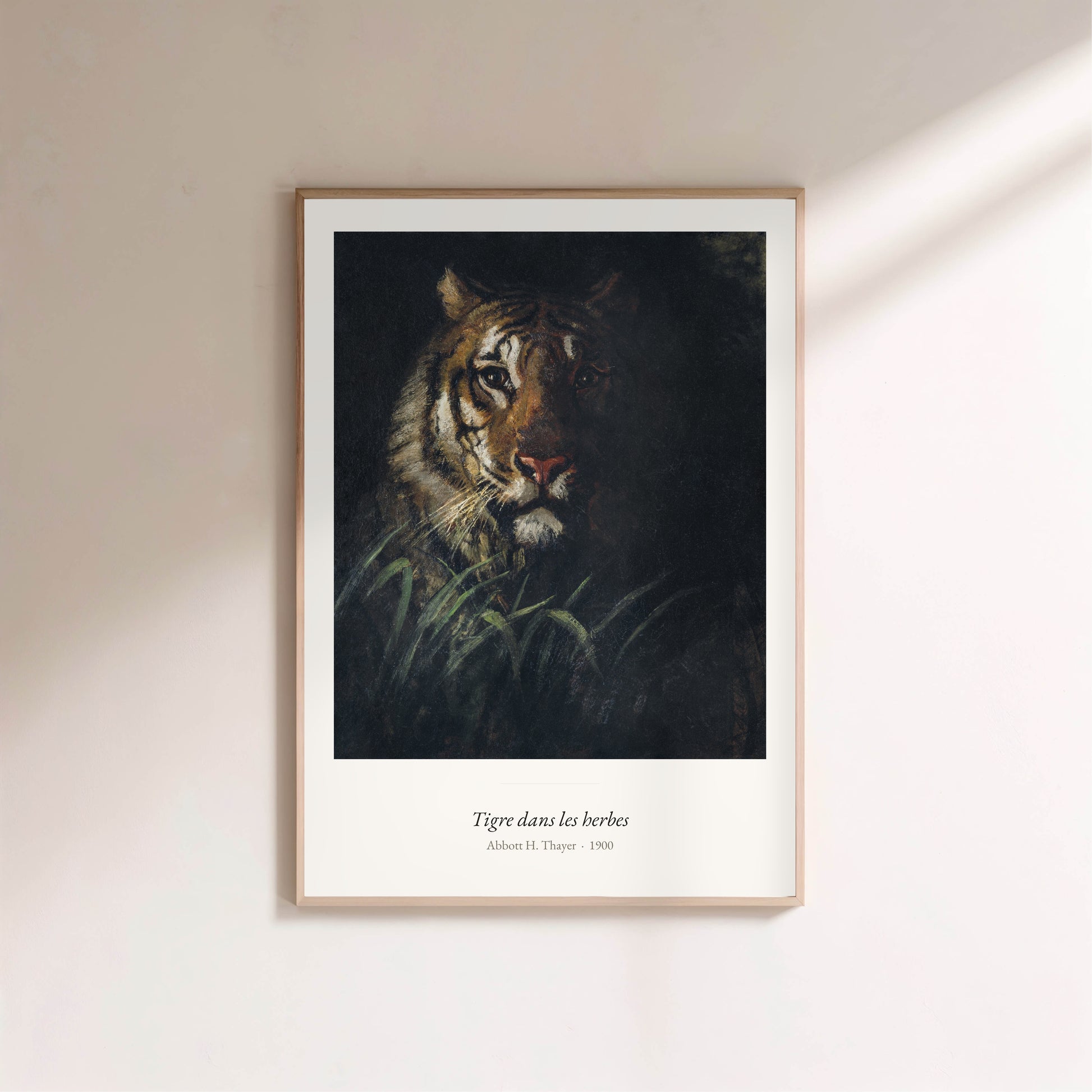 Tigre dans les herbes, Abbott H. Thayer | Affiche Art Premium en situation