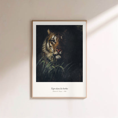 Tigre dans les herbes, Abbott H. Thayer | Affiche Art Premium en situation