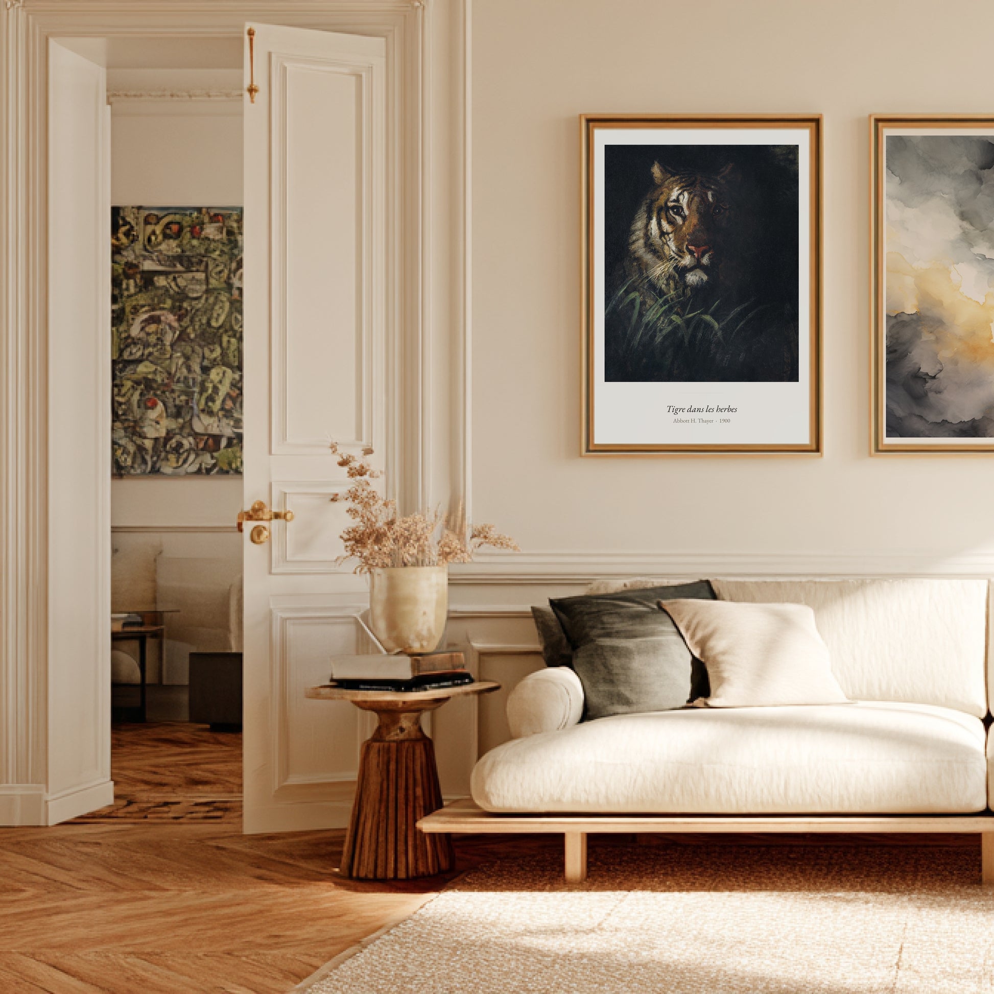 Tigre dans les herbes, Abbott H. Thayer | Affiche Art Premium en situation