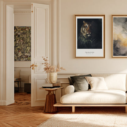Tigre dans les herbes, Abbott H. Thayer | Affiche Art Premium en situation