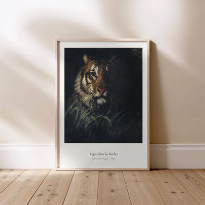 Tigre dans les herbes, Abbott H. Thayer | Affiche Art Premium