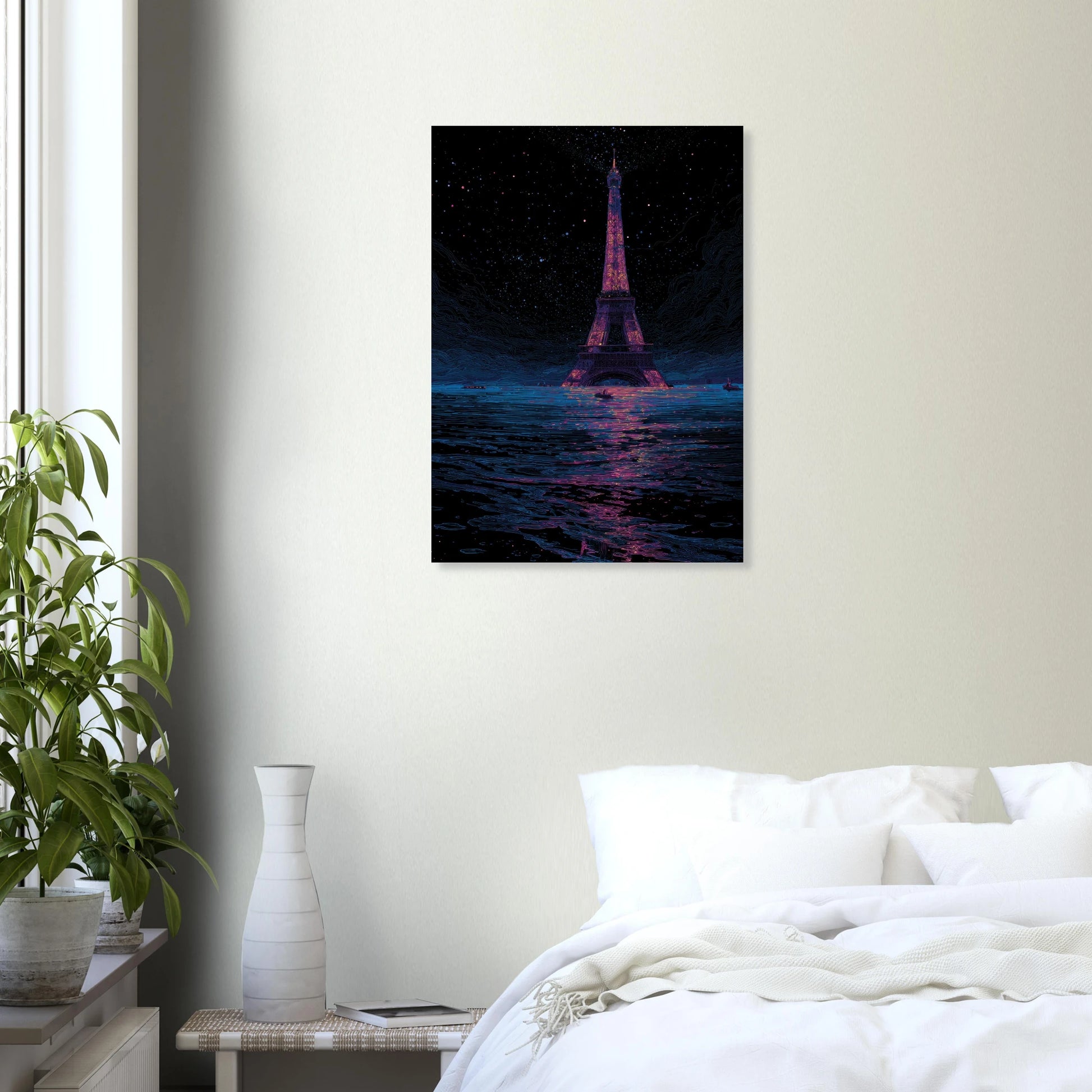Affiche post-apocalyptique, qui montre la tour Eiffel sous l'eau. 
