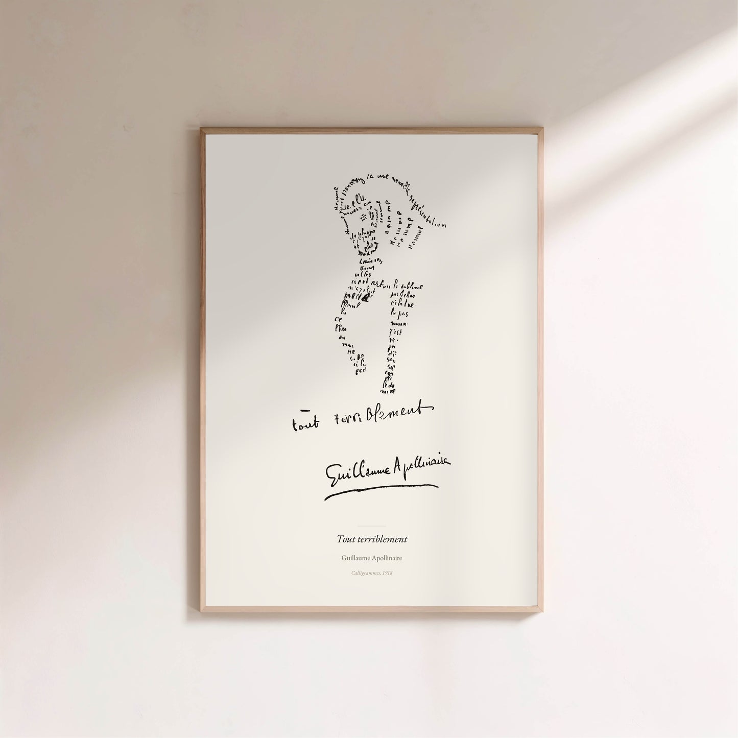 Tout terriblement, Guillaume Apollinaire | Affiche Poétique Premium en situation