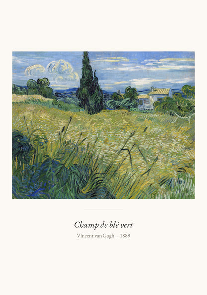 Champ de blé vert, Vincent van Gogh | Affiche Art Premium