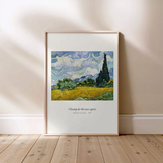 Champ de blé aux cyprès, Van Gogh | Affiche Art Premium