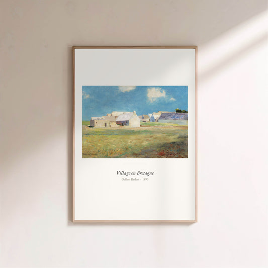 Village en Bretagne, Odilon Redon | Affiche Art Premium en situation