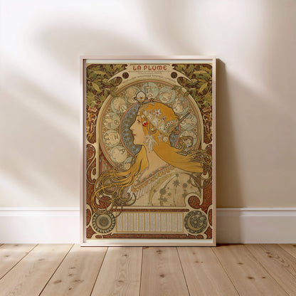 Zodiaque La Plume - Alphonse Mucha - Affiche Art Nouveau 1896